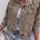 Women's Decorative Rivets Denim Jacket Meifu Market