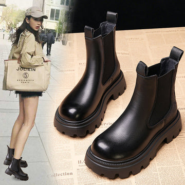 Women's Leather Thick-soled Leather Martin Boots Meifu Market
