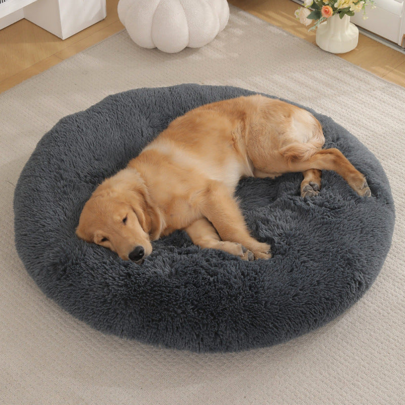 Round Pet Mat Dog Bed Plush Warm Sleep Dog Bed Cathouse Doghouse Meifu Market