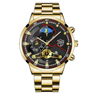 Men’s Business Calendar Watch – Stainless Steel Waterproof Quartz Wristwatch with Date Display, 6 Styles