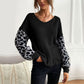 Round Neck Knit Pullover Leopard Sweater Meifu Market