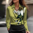 Women's Swing Collar Draped Shirts & Blouses Elegant Solid Satin Office Ladies Top Pullover Spring Long Sleeve Casual Tops Meifu Market