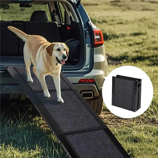 Dog Ramp For Car 65x17 Large Folding Pet Stair Ramps For Truck, SUV, With Non-Slip Surface, Up To 250LBS, Outdoor Dog Car ...