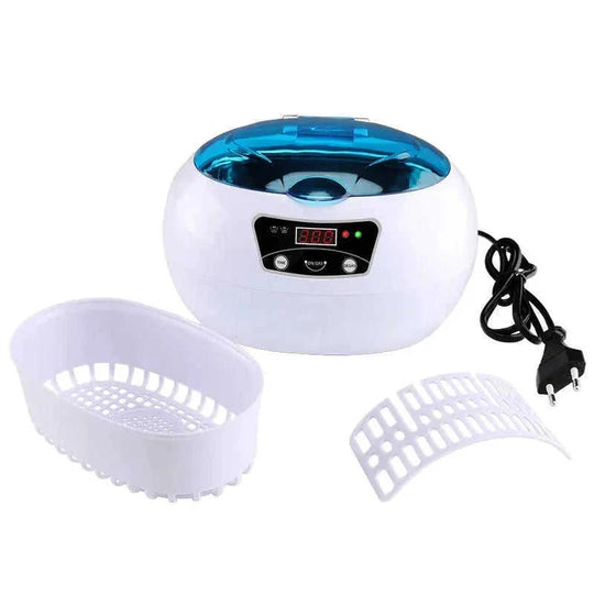 stainless steel tank construction | 600ml capacity ultrasonic cleaner | jewelry and glasses cleaner | energy saving
