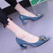 All-match Fashion Patent Leather Women's Shoes Shallow Mouth Pointed Mid Heel Women's Shoes - view 8 (material: suede,...