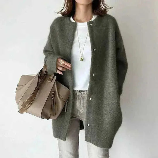 machine washable wool blend | oversized fit cardigan | longline open front coat | ultrasonic cleaning