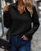 Zipper Stand Collar Pullover Sweatshirt Fashion Solid Striped Long Sleeve Top Spring And Autumn Women's Clothing Meifu Market