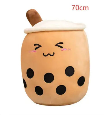 Cute Fruit Drink Plush Stuffed Soft Strawberry Milk Tea Plush Boba Tea Cup Toy Bubble Tea Pillow Cushion Kids Gift