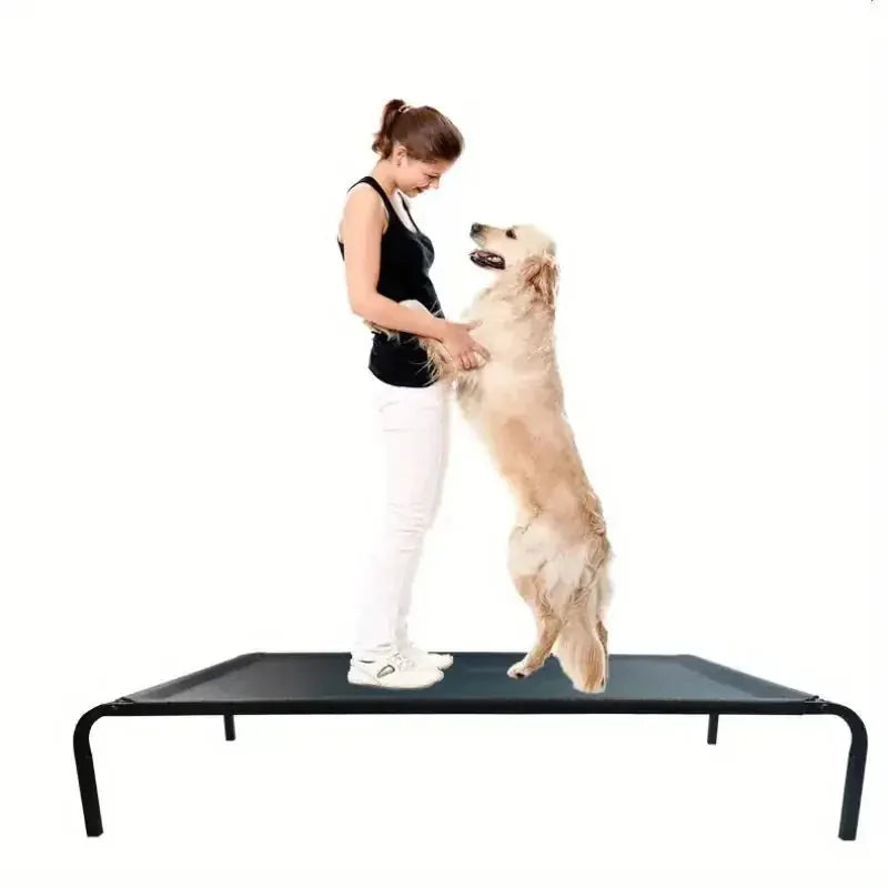elevated dog bed for camping | heavy-duty aluminum frame dog cot | extra large portable dog bed | ultrasonic cleaning