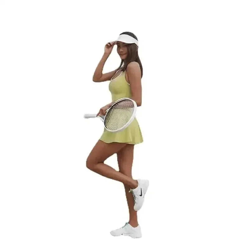 moisture-wicking fabric | built-in shorts tennis dress | seamless all-in-one suit | ultrasonic cleaning