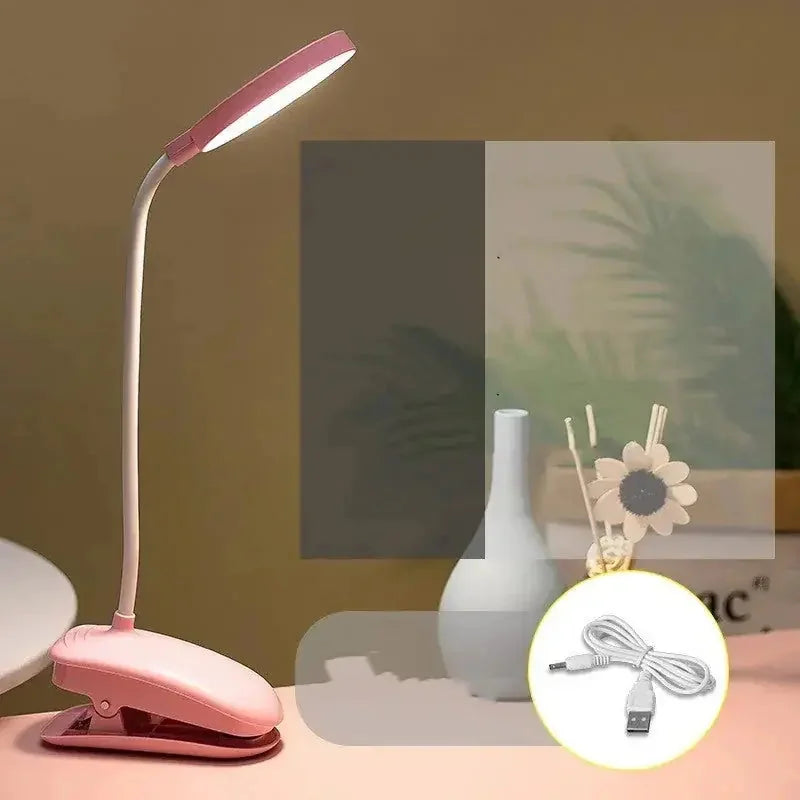 adjustable brightness desk lamp | usb powered study lamp | clip-on reading light | energy saving