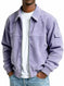 Men's Retro Corduroy Jacket - Casual Long Sleeve Pocket Coat Navy Blue - back view