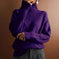 Turtleneck Sweater Women - Loose Knit Warm Pullover Solid Color Meifu Market