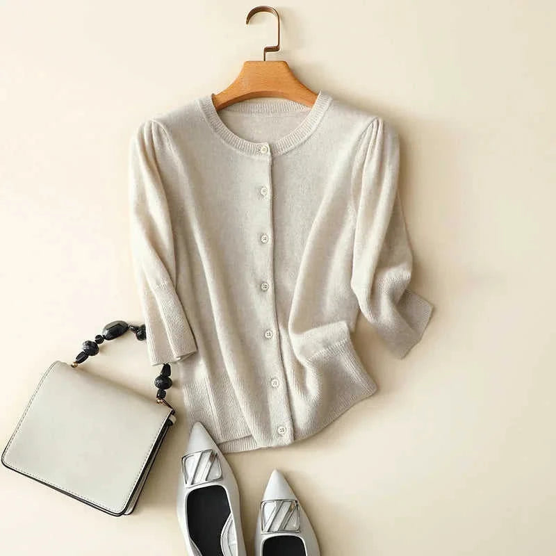 pure cashmere cardigan | high waist womens cardigan | short cashmere sweater | energy saving