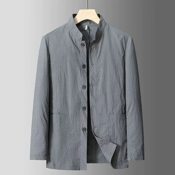 lightweight trench coat men | sun protection coat men | mid-length mens coat | energy saving