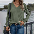 Women's Long Sleeve Blouses Shirts With Ribbed Knit Work Office Basic Tops Meifu Market