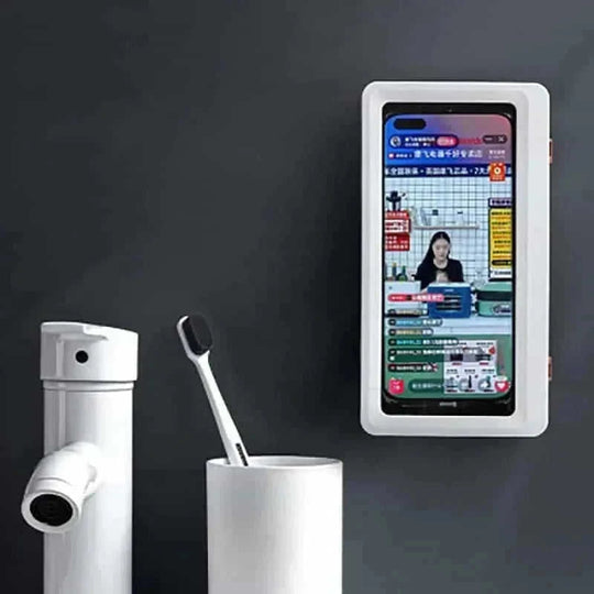 touch screen shower phone holder | anti-fog bathroom phone case | wall mounted waterproof phone shell | ultrasonic cleaning