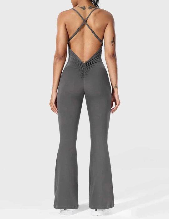 solid color sling jumpsuit | nylon spandex fabric | one piece yoga outfit | ultrasonic cleaning