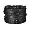 braided leather bracelet for men | vintage charm wood beads | adjustable wrap wristband | energy saving