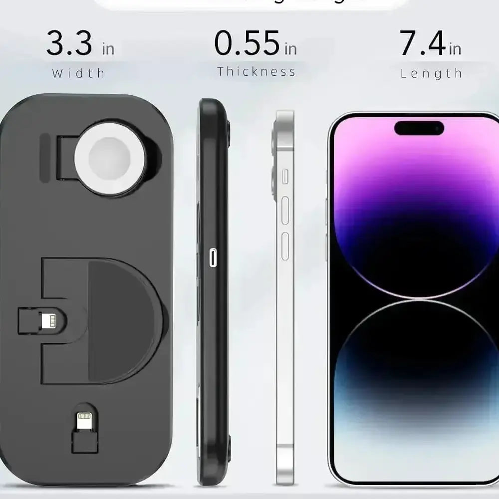 3 in 1 Wireless Charger Pad Stand For iPhone 14 13 12 11 Apple Watch Fast Charging Dock Station for Airpods IWatch Phone Holder - Meifu Market