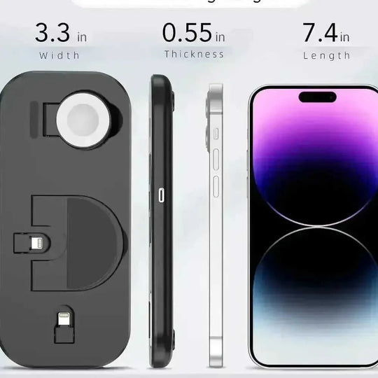 3 in 1 Wireless Charger Pad Stand For iPhone 14 13 12 11 Apple Watch Fast Charging Dock Station for Airpods IWatch Phone Holder - Meifu Market