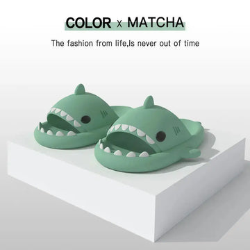 Adult's Slippers Indoor Outdoor Funny Shark Cartoon meifu market