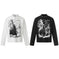 New American-style Retro Dark-themed Trendy Printed Mens Long-sleeve Shirt White - new american-style retro dark-themed tr...