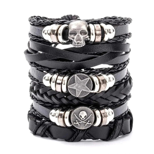 genuine leather bracelet | adjustable woven bracelet | multi-layer charm bracelet | ultrasonic cleaning