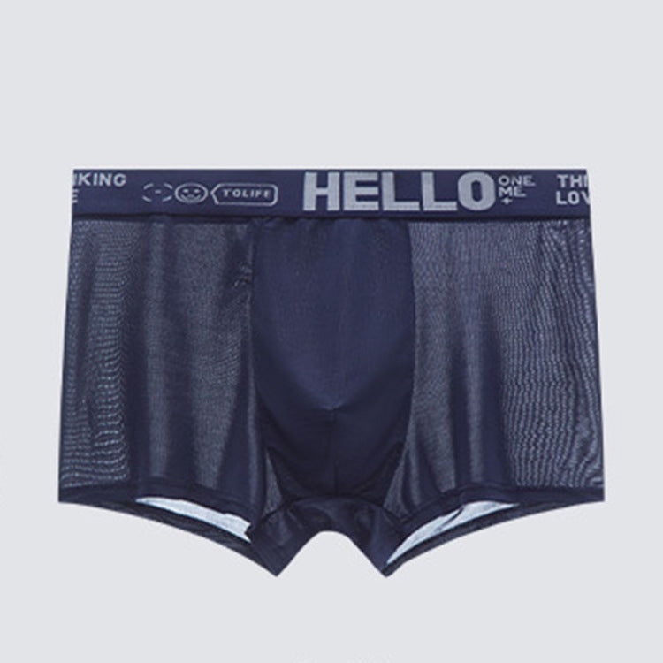 Popular HELLO Ice Silk Men's Underwear Youth Boxer Meifu Market