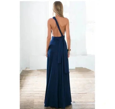 backless maxi dress | floor-length bandage dress | multiway convertible dress | energy saving