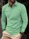 Buckle European And American Men's Daily Casual Polo Collar Long Sleeve Polo Wear - Meifu Market