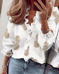 European and American new long-sleeved ruffled shirt Meifu Market