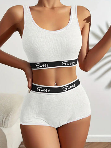 Workout Underwear Cotton Wide-brimmed Letters Sports Underwear Suit Meifu Market