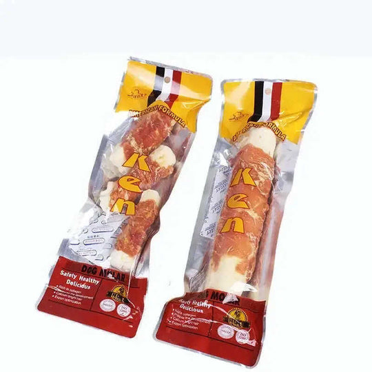 Dog teeth cleaning bones 3 small chicken flavors - front view 0