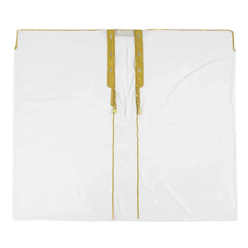 long sleeve chiffon robe | embroidered mens arabic robe | golden ball tassel details | energy saving