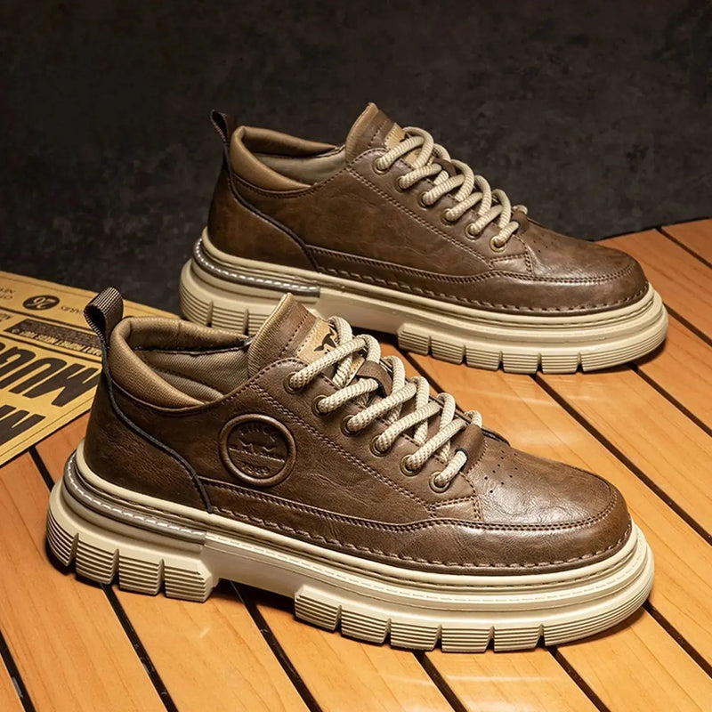 High-grade British Style Worker Boot Platform Casual Leather Shoes Meifu Market