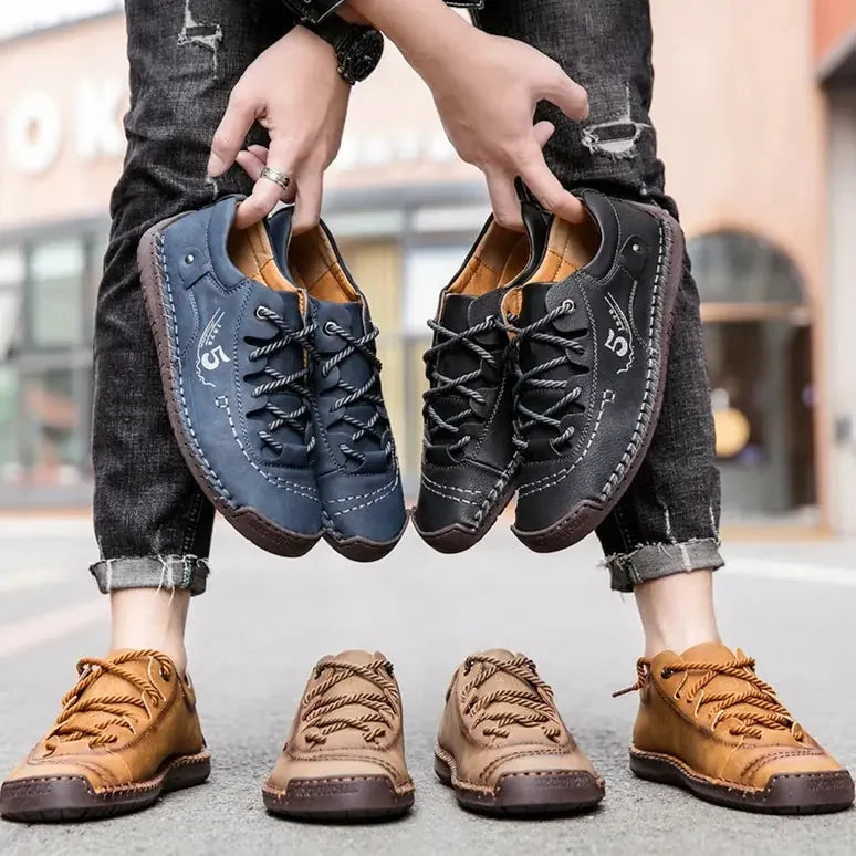 genuine leather shoes | full-grain leather construction | comfortable walking shoes | energy saving