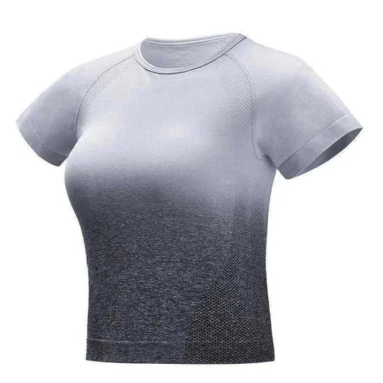 seamless ribbed fabric | cropped button-up top | short sleeve blouse | energy saving