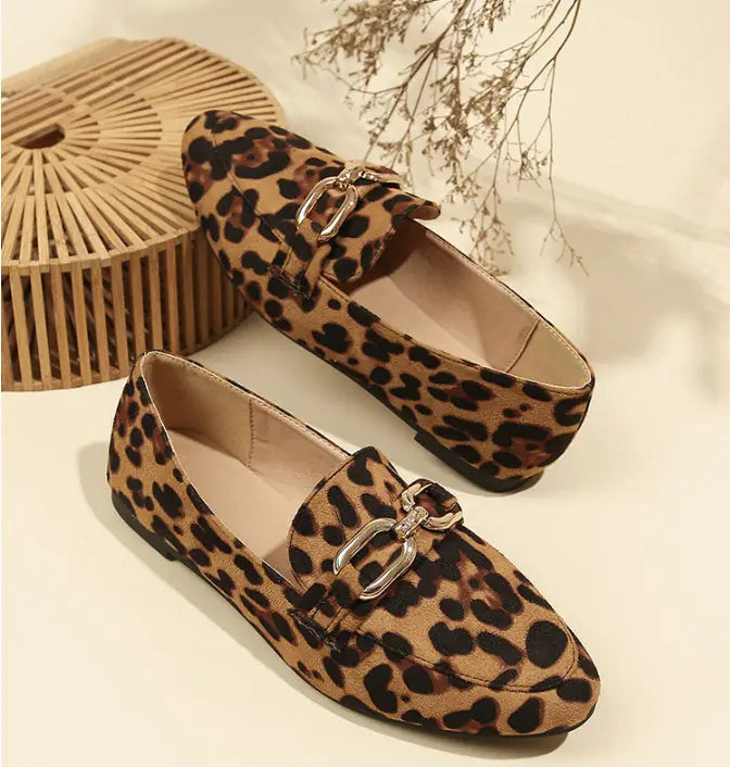 Leopard Print Casual Soft Bottom Pumps Women Casual Shoes Round Toe Flats Meifu Market