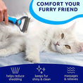 double-sided grooming brush | extra wide pet brush | deshedding tool for dogs | energy saving