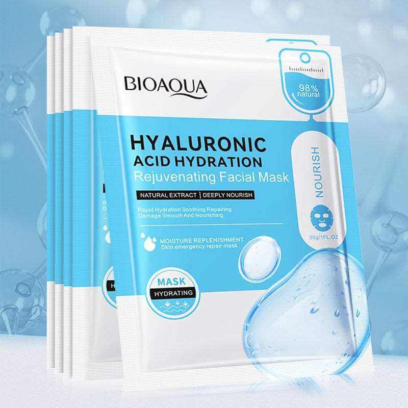 20pcs BIOAQUA Snail Hyaluronic Acid Face Mask skincare Moisturizing Anti Wrinkle Whitening Facial Masks Face Skin Care Products - Meifu Market