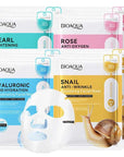 20pcs BIOAQUA Snail Hyaluronic Acid Face Mask skincare Moisturizing Anti Wrinkle Whitening Facial Masks Face Skin Care Products - Meifu Market