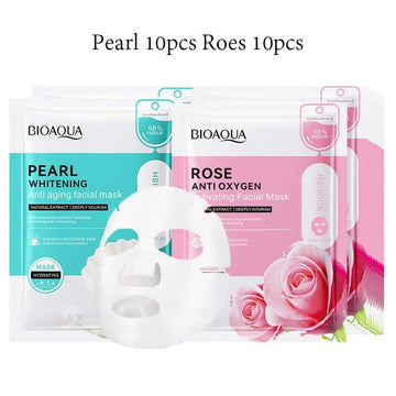 20pcs BIOAQUA Snail Hyaluronic Acid Face Mask skincare Moisturizing Anti Wrinkle Whitening Facial Masks Face Skin Care Products - Meifu Market