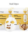 20pcs BIOAQUA Snail Hyaluronic Acid Face Mask skincare Moisturizing Anti Wrinkle Whitening Facial Masks Face Skin Care Products - Meifu Market