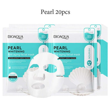 20pcs BIOAQUA Snail Hyaluronic Acid Face Mask skincare Moisturizing Anti Wrinkle Whitening Facial Masks Face Skin Care Products - Meifu Market