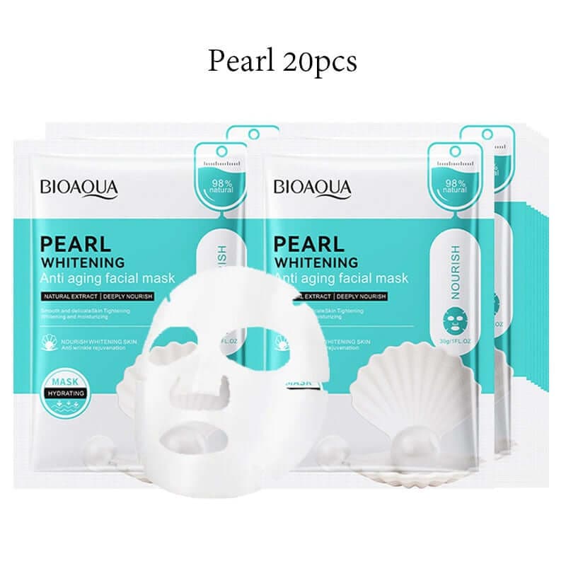 20pcs BIOAQUA Snail Hyaluronic Acid Face Mask skincare Moisturizing Anti Wrinkle Whitening Facial Masks Face Skin Care Products - Meifu Market