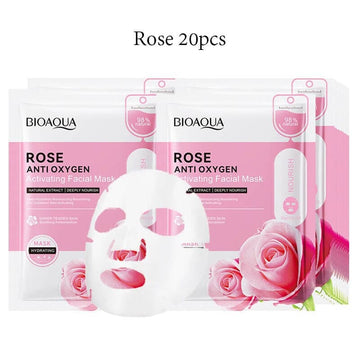 20pcs BIOAQUA Snail Hyaluronic Acid Face Mask skincare Moisturizing Anti Wrinkle Whitening Facial Masks Face Skin Care Products - Meifu Market