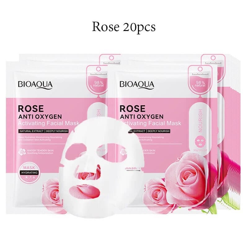 20pcs BIOAQUA Snail Hyaluronic Acid Face Mask skincare Moisturizing Anti Wrinkle Whitening Facial Masks Face Skin Care Products - Meifu Market