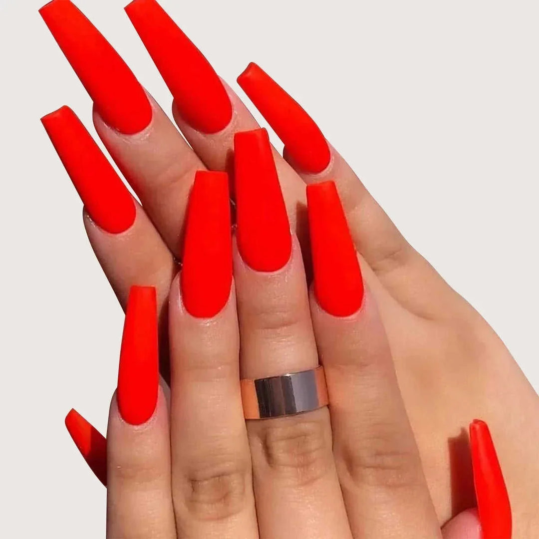 press-on nails for women | coffin shaped acrylic nails | long stiletto fake nails | energy saving