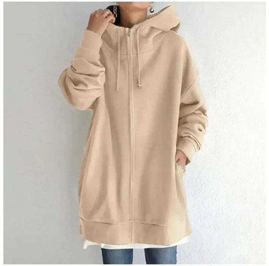Women's Oversized Hooded Coat - Loose Fit Velvet Sweatshirt S-5XL Meifu Market